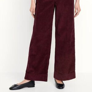 Old Navy Burgundy Wide Leg Corduroys, Sz 6 Tall